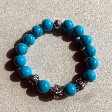 10mm 터키석 크로스볼 밴딩 팔찌