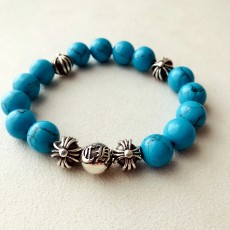 10mm 터키석 5볼크로스 팔찌