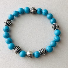 8mm 터키석 5볼크로스 팔찌