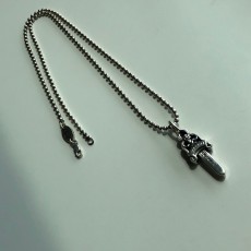 양면대검 펜던트 군번줄 목걸이 세트