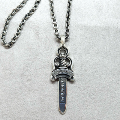 라지 대거 펜던트 + 스몰 페이퍼 체인 목걸이